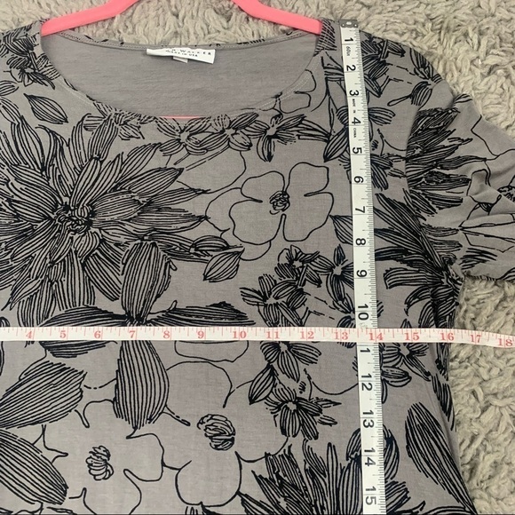 Bryn Walker Irys Floral Gallery Gray Shift Tunic Dress - Picture 12 of 13